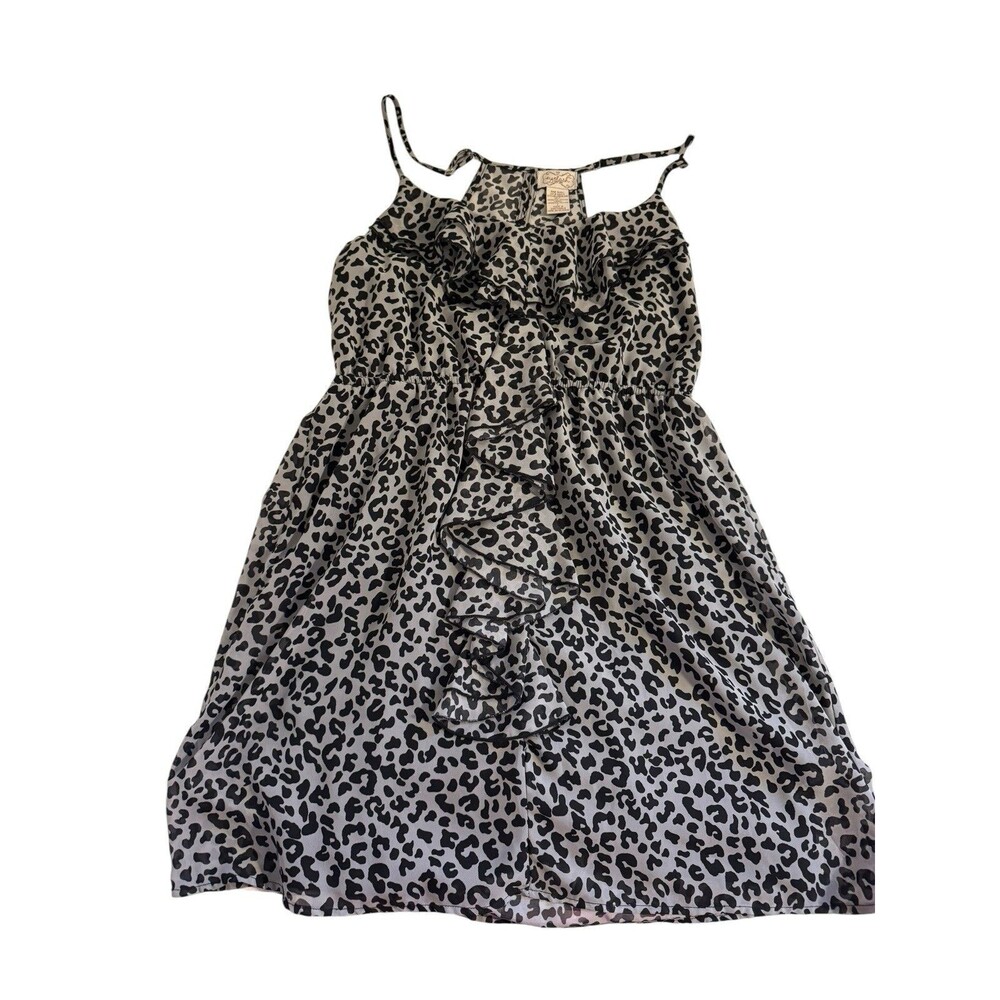 Eyelash Couture women dress size Junior Large Cheetah Print Black  Gray